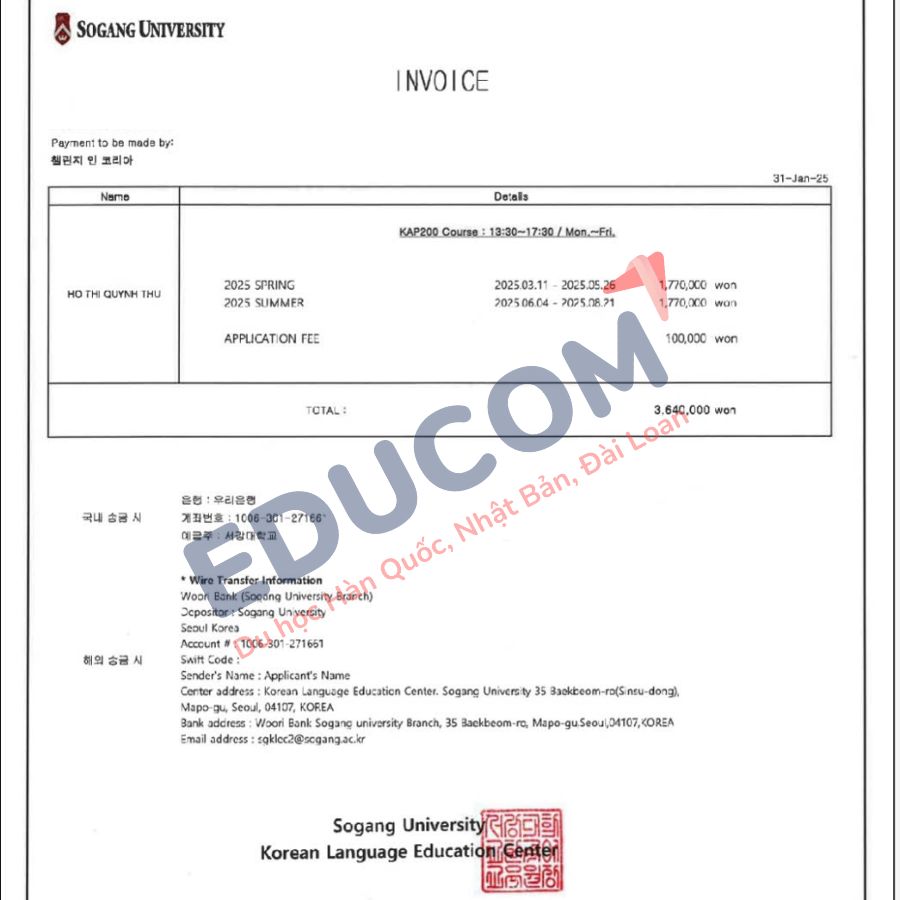 Du học Hàn Quốc hệ tiếng D4-1 