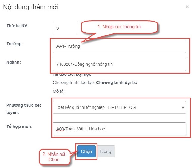 cách đăng ký nguyện vọng đại học 2025